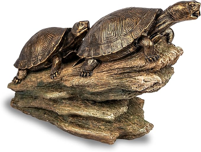 Aquascape Double Turtle On Log Spitter Fountain for Pond and Garden, 78372