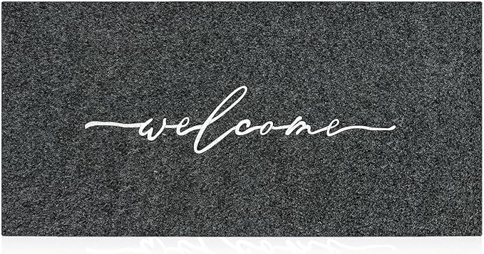 AAZZKANG Welcome Mat Outdoor Large 18"x48" with Non Slip Rubber Backing Easy to Clean Entry Mats for Outside Inside High Traffic Areas Front Door Entrance Doormat