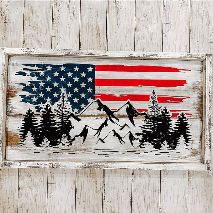 Pine Tree & Mountain Animal Stencils for Wood Burning, Painting & Decorating, 16pcs Reusable & Washable PET Plastic, 12x8 & 12x6 Inch