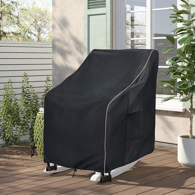 Outdoor Swivel Lounge Chair Cover 2 Pack,100% Waterproof Heavy Duty Outdoor Chair Covers,(33 W x 35 D x 38.5 H inches) Patio Furniture Cover for Swivel Patio Lounge Chair,Black