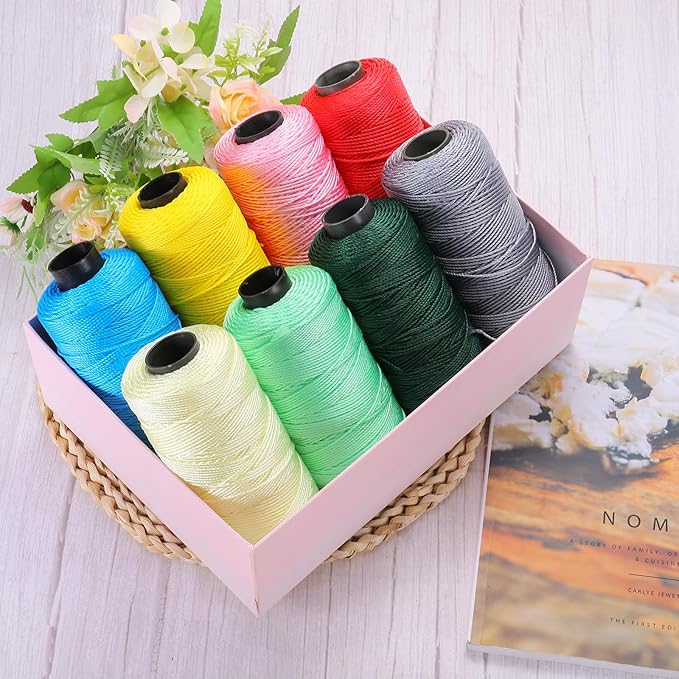 MECCANIXITY Nylon String 3 Strands Twisted Mason Line 1.5mm x 218 Yards Nylon Twine String for DIY Projects, Home Improvement, Gardening, Gift Wrapping, Christmas Party Supplies, Deep Green