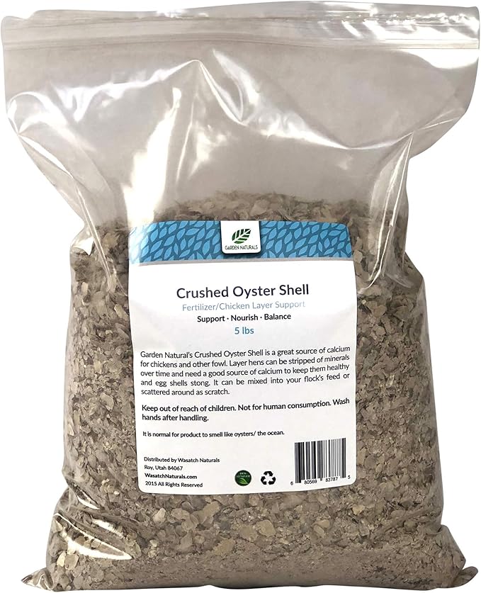 10 Pounds All Natural Crushed Oyster Shells for Poultry Birds and Gardens - Garden Naturals