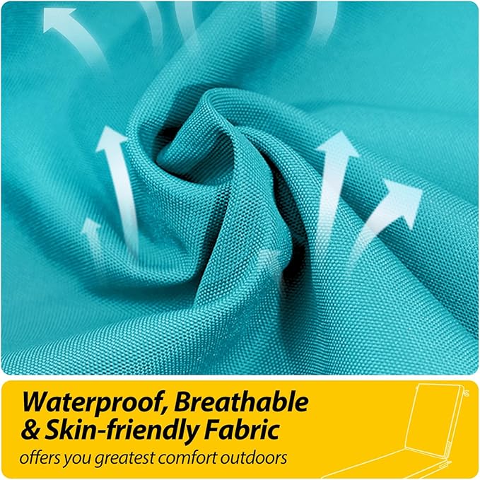 AAAAAcessories Outdoor Chaise Lounge Cushions, Fade-Resistant, Waterproof Patio Furniture Replacement Cushions, 78" x 25" x 3", Set of 2, Turquoise Blue