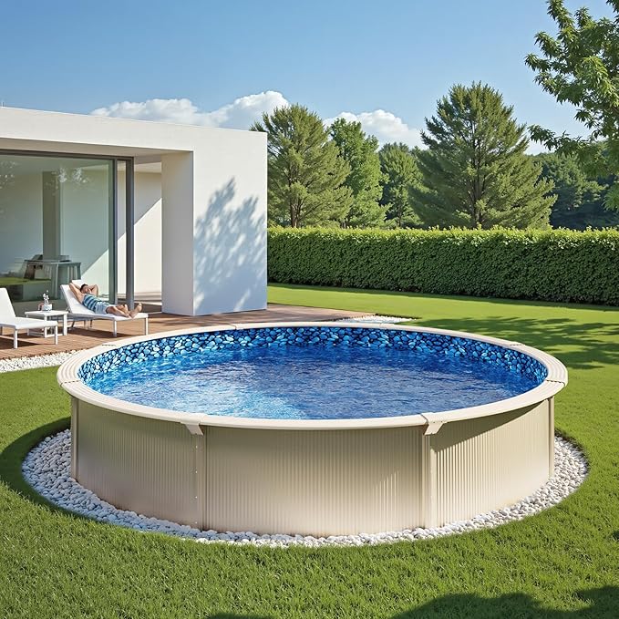 VEVOR 18-ft Round Above Ground Pool Liner, Unibead Pool Liners, Standard Gauge, 52inch Wall Height, Designed for Steel Sided Above-Ground Swimming Pools