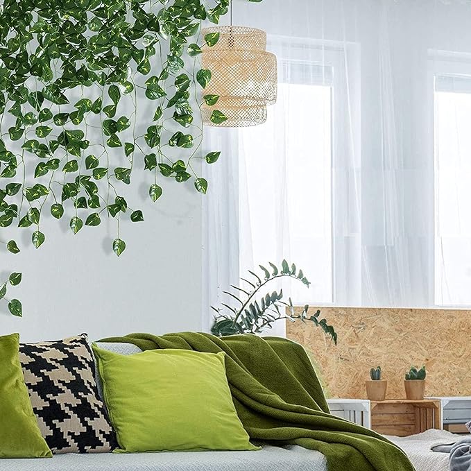 CEWOR Fake Vines for Room Decor 24 Pack 168ft Artificial Ivy Greenery Garland for Bedroom Wall Decor, Hanging Green Leaves for Party Wedding Christmas Decoration
