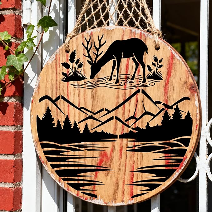 Forest Stencils for Painting - 14 Pcs Stencils for Painting on Wood Wall Door Mat Canvas Bag, Wild Animal Deer Bear Reusable DIY Crafts Template Home Decor