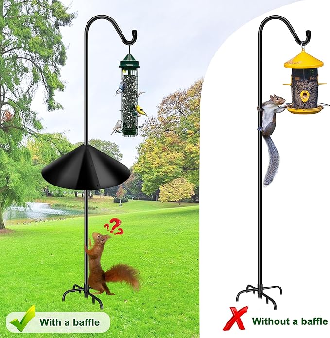 19-Inch Squirrel Proof Baffles for Protecting Outside Pole Bird Feeders and Bird Houses, Pole Mount Squirrel Guard Stopper(Black,2 Packs)