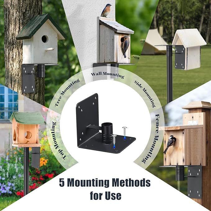 Bird House Pole, 73" Adjustable Bird Feeder Pole with Stand Stake, Heavy Duty 1.2 Inch Diameter Rustproof Design for Birdhouse Mounting, Weather Station, Outdoor, Yard, Garden
