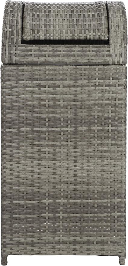 Safavieh Outdoor Collection Serapis Grey Wicker Trash Bin