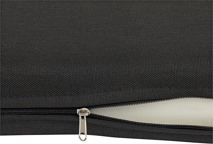 Shine Company Weather-Resistant Outdoor Rocking Chair Seat Cushion, 22"x20", Performance Fabric with Foam Core, Removable Cover with Ties, Black