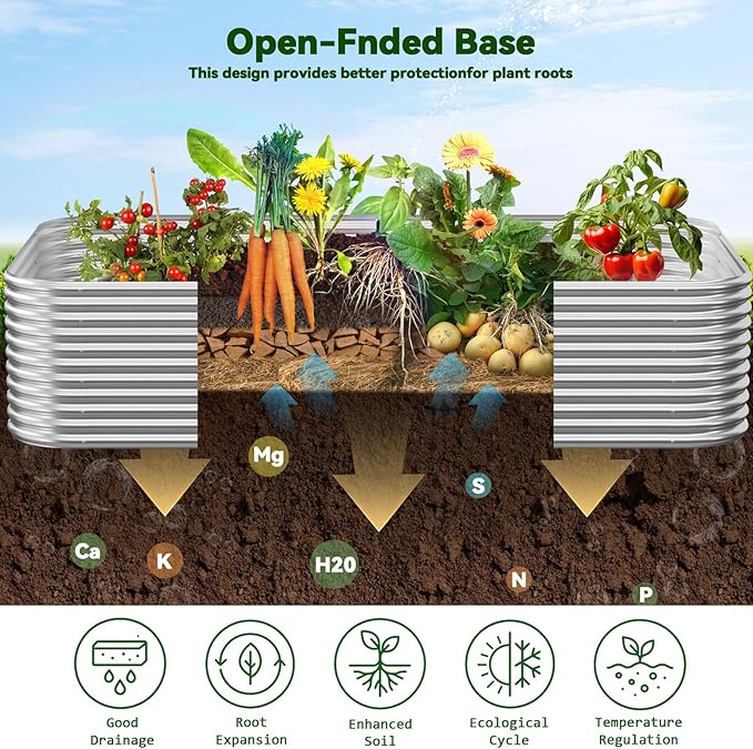 2 Pack Tall 6x3x1.5FT Raised Beds for Gardening, Corrugated Galvanized Steel Raised Garden Bed, Outdoor Metal Above Ground Garden Bed for Vegetables and Flowers