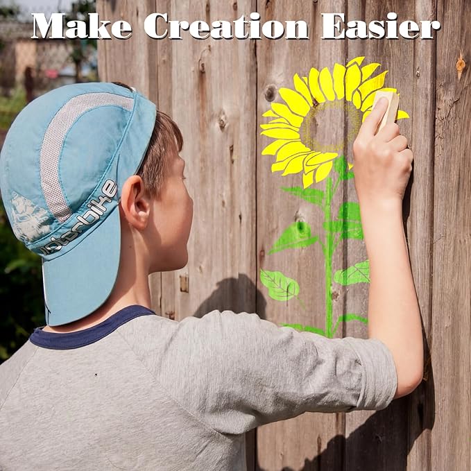 Zeyune 20 Pcs Large Fence Flower Stencils for Walls Painting 11x 13, 12 x 8 Inch Reusable Plastic Spring Floral Stencils for Crafts Outdoors Garden Walls Lace Crafts for DIY Wall Home Furniture Art