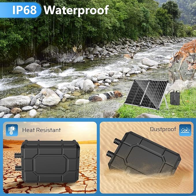 POPOSOAP 4400mAh Battery Backup for Solar Fountain Pump, 14.8V-16.8V Battery Backup Solar Water Fountain Only for 50W/55W/70W Solar Water Fountain Pump Kit