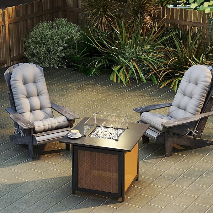 Outdoor Adirondack Chair Cushion, 50x21x4 Inch Rocking Chair Cushions, High Back Patio Soft Seat Pad with Ties, Indoor Outside Use, Fade-Resistant & Waterproof, Light Gray