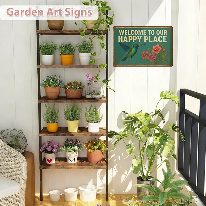MAMAGIFTREE Funny Garden Signs Outdoor Decor Christmas Gifts for Plant Lovers,8x12 Inch Metal Signs,Gardening Gifts for Women Garden Decor, for Yard Patio Shed Outdoor Indoor Decor