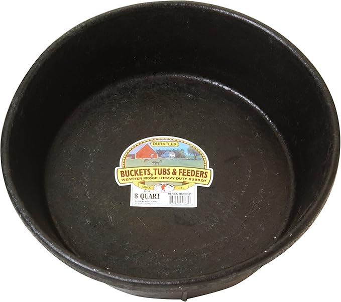 Little Giant Miller Manufacturing HP8 Rubber Feed Pan for Dogs and Horses, 8-Quart