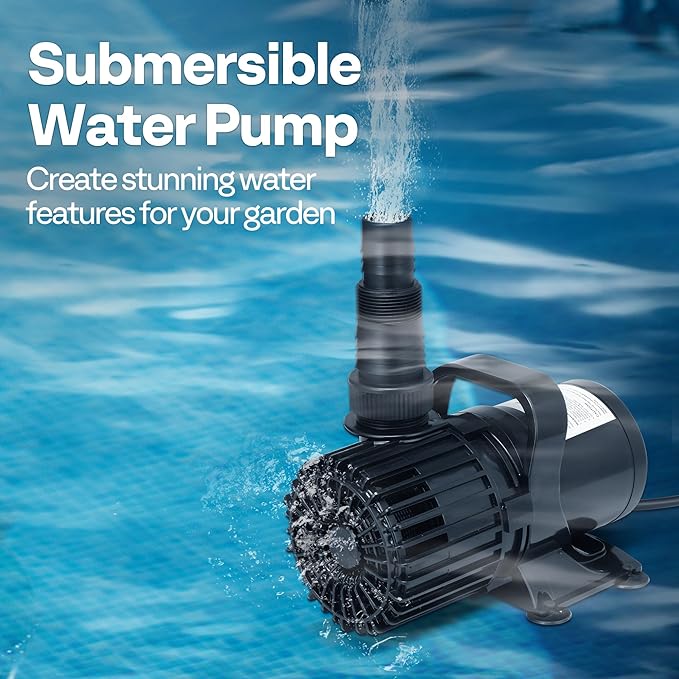 VIVOHOME 220W 4500GPH Submersible Water Pump with 180° Seamless Adjustable Nozzle and Barrier Bag for Koi Pond Waterfall Fountains Fish Tank