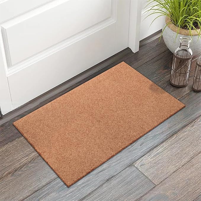 AAZZKANG Set of 2 Door Mats Outdoor Multi-Purpose Blank Doormat Non Slip Shoe Mat Ultra Absorb Mud Easy to Clean t for Outside,Inside,Garden Entrance Brown