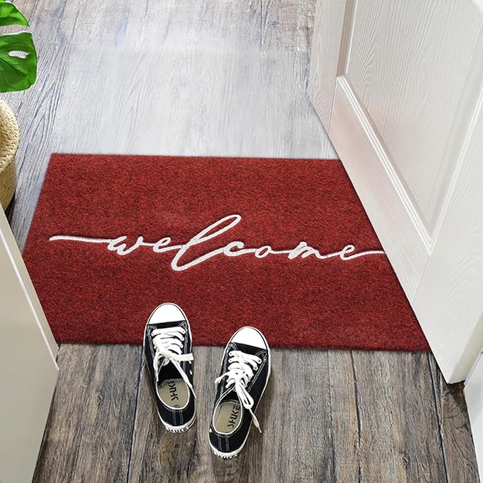AAZZKANG Doormat Decorative Welcome Mat with Non Slip Rubber Backing Ultra Absorb Mud Easy to Clean Indoor Door Mat Entry Mats