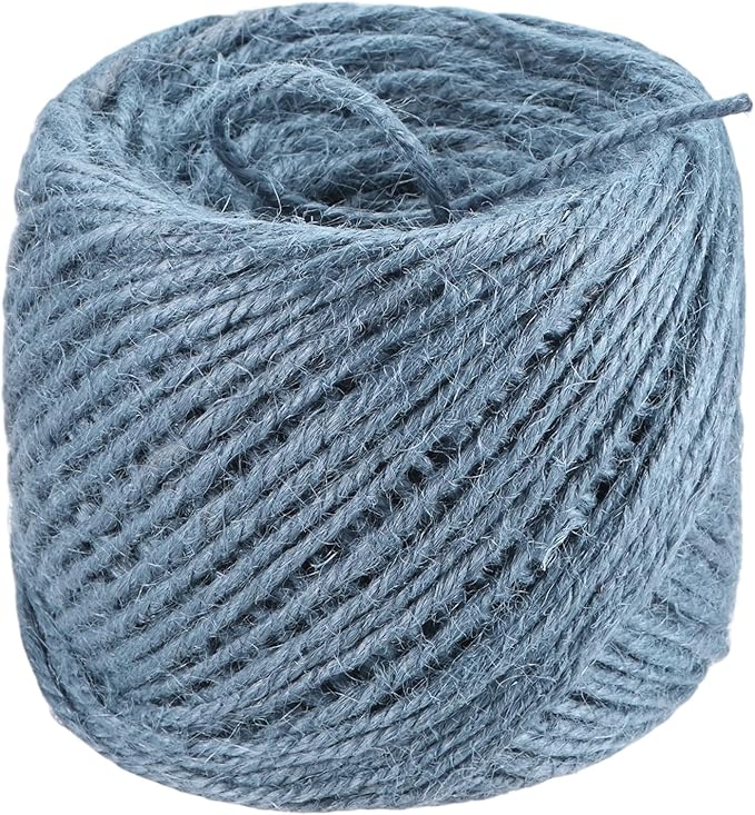 1-Pack Natural Jute Twine String, 3mm x 328ft/100m Long Garden Twine Balls for Crafts/Gift Wrapping/Gardening Plants, Durable Plant Ties Thick Rope [Gray]