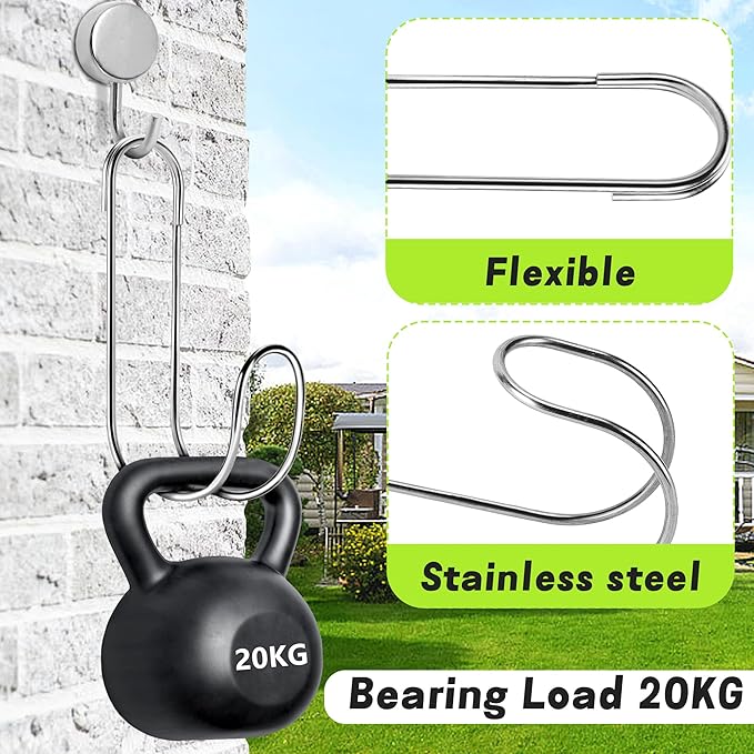 Adnee 2 Pcs Flexible Garden Hose Storage Hook-Stainless Steel Water Hose Hanger Support Up to 44lbs-Hanging Stainless Hose Holder for Indoor Outdoor Home Garden Water Hose Storage