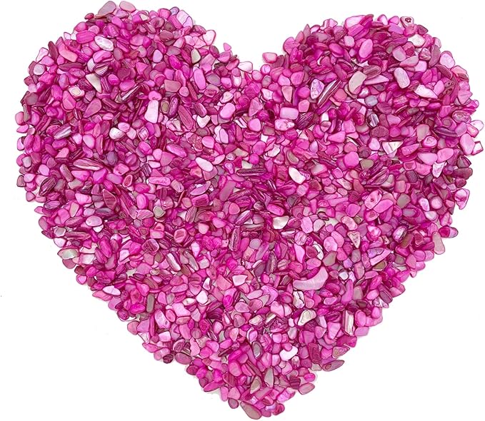 Crushed Shells for Crafts, Sea Shells for Decorating Wedding Vase Fillers Table Scatter, Party Favor, Wedding Decoration, Succulents Plants Soil Cover, Art Crafts (Rose red)