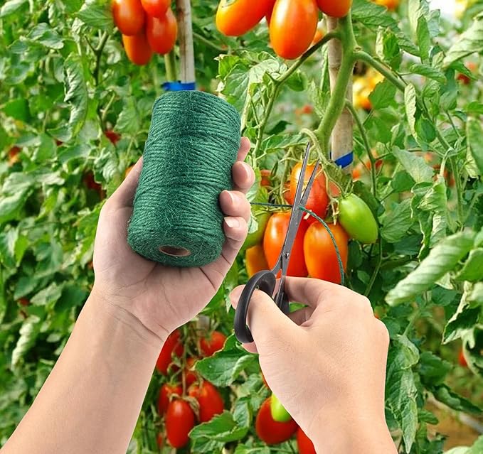 Garden Twine, 394 Feet 2mm Jute Twine,Baling Plant String,Gardening Jute for Climbing Plants,Tomatoes, Crafting Floristry 120-meter Green Hemp Rope, 2mm