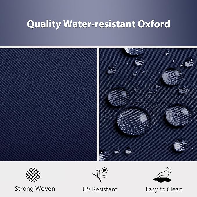 Outdoor Chair Cushions Set of 2, 18.5 x 16 Inch Patio Chair Cushions for Outdoor Furniture, Water Resistant, Non-Slip Ties (Navy Blue)