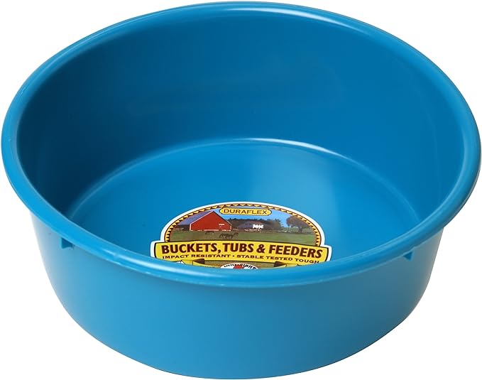 Little Giant® Plastic Utility Pan | Feed Pan | Durable & Versatile Livestock Feeding Bucket | Made in USA | 5 Quart | Teal