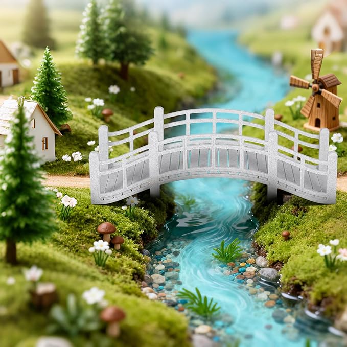 Miniature Arch Bridge: Vintage Fairy Garden Figurine for Terrariums Bonsai Dollhouses & DIY Sand Tables, Inspire Creativity & Serenity