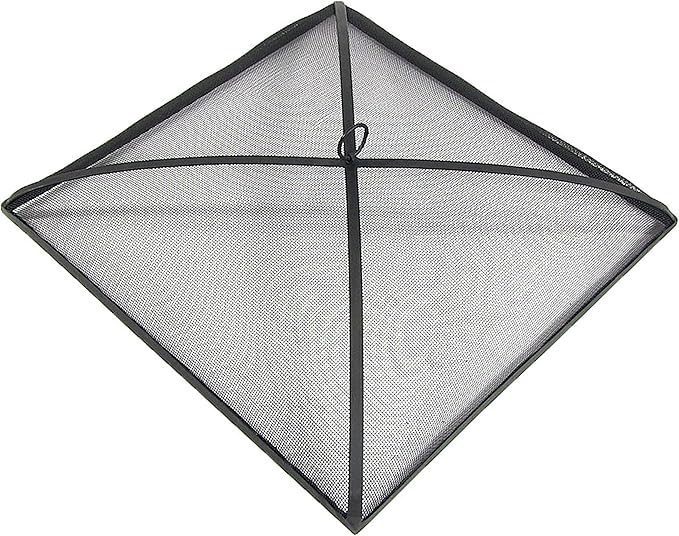 Sunnydaze Heavy-Duty Steel Mesh Fire Pit Spark Screen Cover - Outdoor Fire Pit Screen Cover - Square - Black - 36-Inch