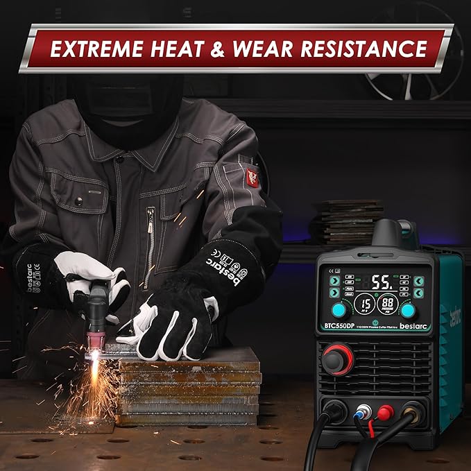 bestarc Leather Forge MIG Welding Gloves, 932℉ Heat Resistant Welding Gloves with Kevlar Stitching for MIG, TIG, Stick, Forge