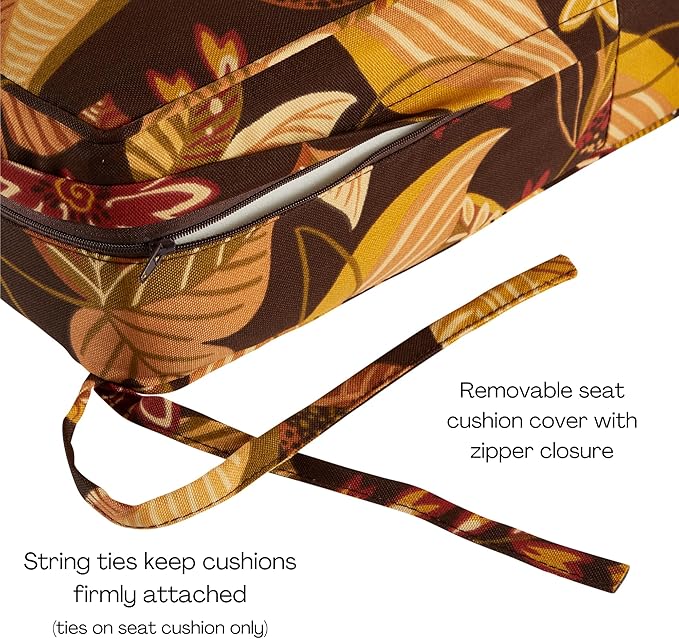 Greendale Home Fashions Outdoor Reversible 2-Piece Deep Seat Cushion Set, Russet Floral