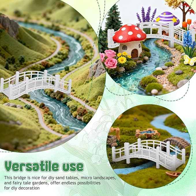 Miniature Arch Bridge: Vintage Fairy Garden Figurine for Terrariums Bonsai Dollhouses & DIY Sand Tables, Inspire Creativity & Serenity