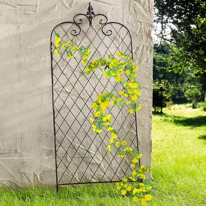 CISDUEO Artificial Daisy Flowers Vine Silk Wildflower Garland Spring Fake Flower Vine Hanging Ivy Yellow Daisy Flowers Green Leaves for Wall Party Wedding Arch Floral Decor Indoor Outdoor Ceremony