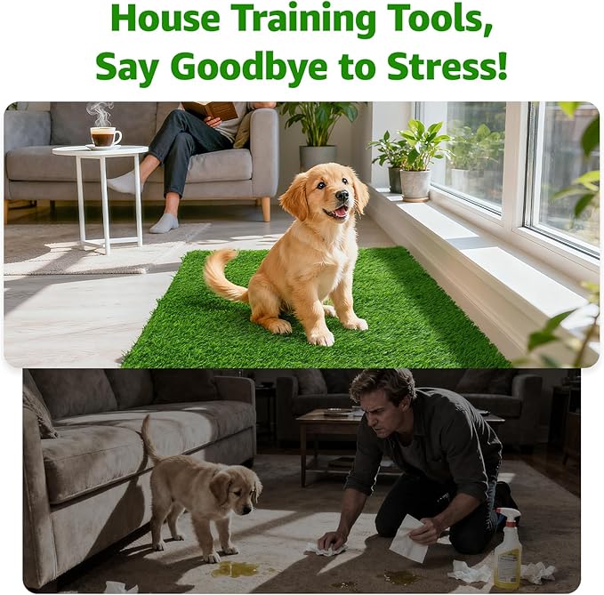 Artificial Turf Grass Outdoor: Grass Pad for Dogs Indoor Potty Training, Replacement Turf Rug for Patio Balcony Lawn Apartment Decoration, Easy to Clean with Drainage Holes(43x27.5 inch)