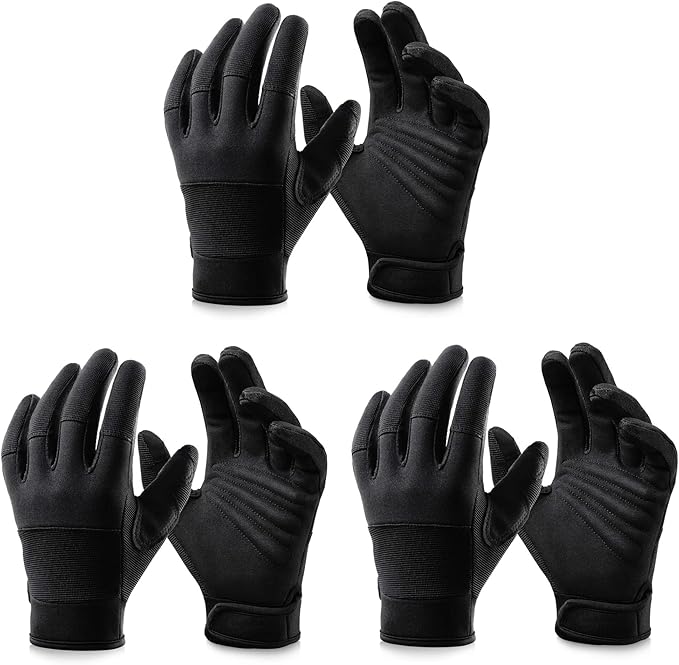 OZERO Work Gloves for Men Women: Mechanic Glove Touchscreen Firm Grip Dexterity Light Duty Gloves for Gardening Construction