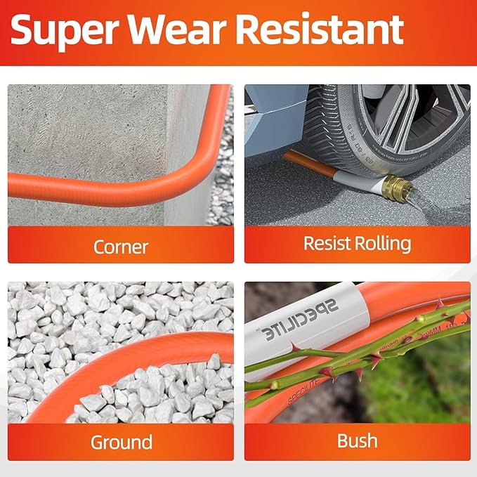 SPECILITE Garden Water Hose 20 ft x 5/8 in with Female to Female Connector, Small Leader Hose for Hose Reel, Heavy Duty, Flexible & Lightweight, Water Pipe, Outdoor Water Hose Extension Adapter