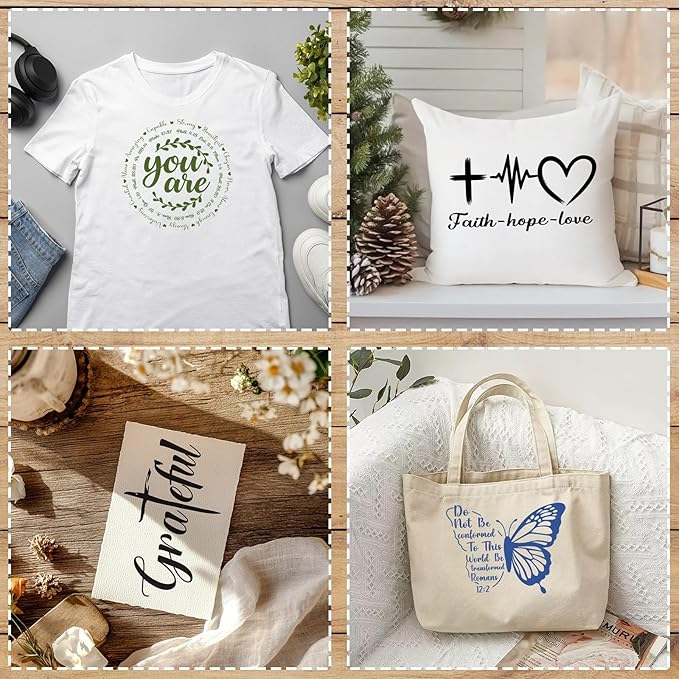 21 Pcs Christian Stencils for Painting Reusable Bible Cross Faith Stencils Crafts for DIY Drawing, Walls, Wood Signs, Window, Fabric Home Decorations