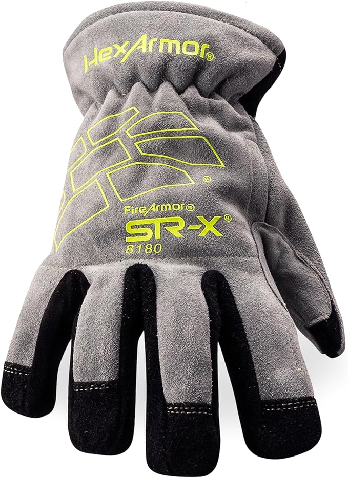 HexArmor FireArmor SR-X 8180 Firefighting Gloves, Structural, NFPA 1971:2018 Certified, Nomex & Kevlar, Flame-Resistant
