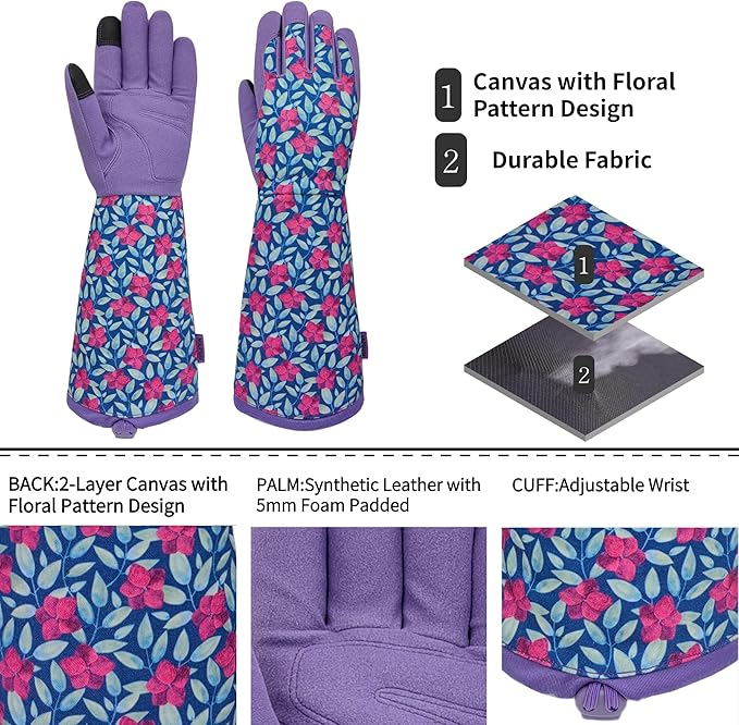 Long Gardening Garden Gloves,Thorn-proof&Puncture Resistance Rose Cactus Gauntlet Glove for Gardener,Gifts