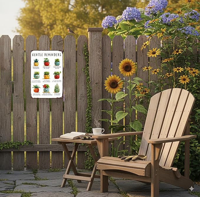 Plants Gifts Gentle Reminders Vintage Tin Sign for Garden Patio Porch Yard She Shed Decor 8x12 Inch (3948)