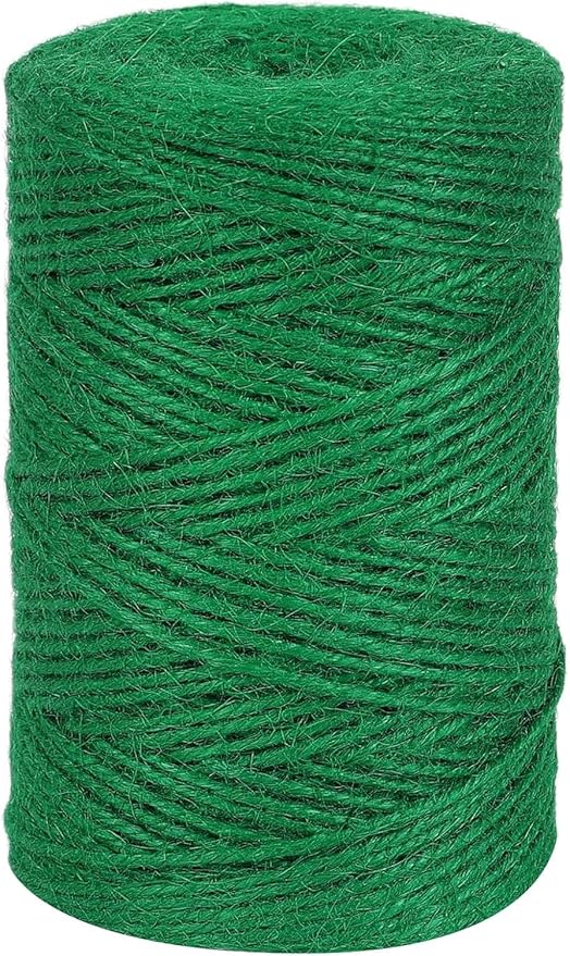 Tenn Well Garden Twine, 500 Feet 2mm Green Jute Twine for Gardening, Plant Ties for Climbing Plants, Tomatoes, Crafts