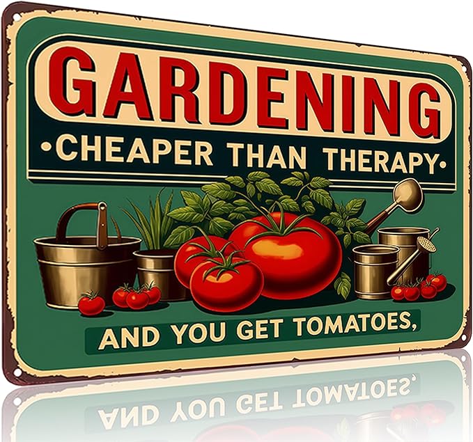 Plants Gifts Gardening Cheaper Than Therapy Vintage Tin Sign for Garden Patio Porch Yard She Shed Decor 8x12 Inch(3946)