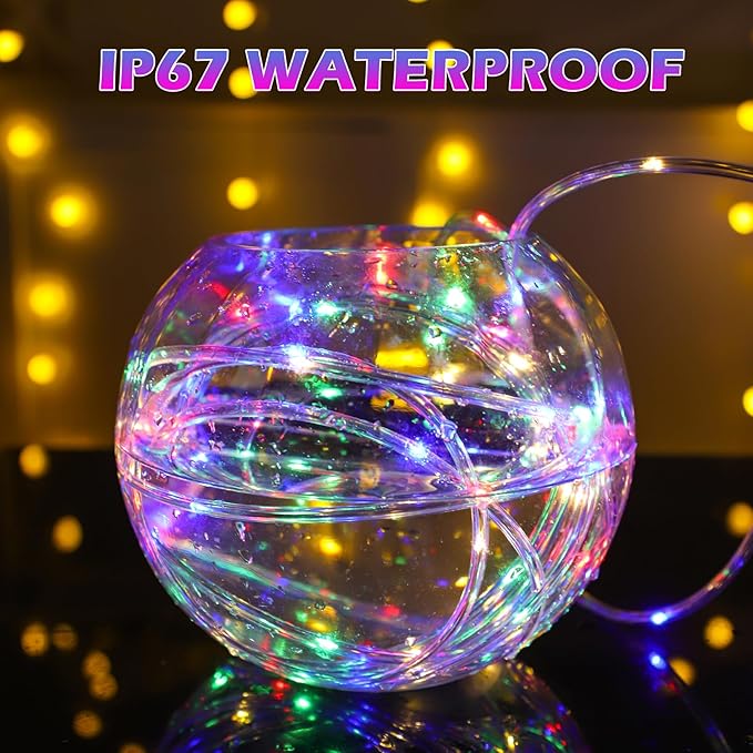 LED Rope Lights Outdoor String Lights,100ft 300LED Flexible Tube Lights Connectable Fairy String Light Plug in Waterproof 8 Modes for Indoor,Outside Home,Yard,Pool,Wedding,Garden,Patio Holiday Decor