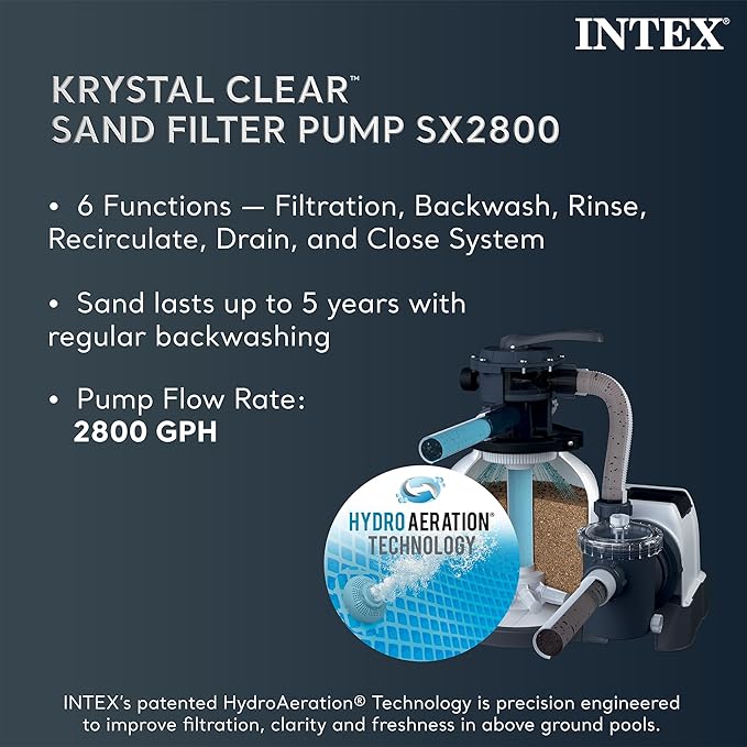 Intex Above Ground Swimming Pool Set, Ultra XTR 24' x 52" Round Frame Bundled with 2 Pack OptiFlow Premium Filter Sand, 50 lb Bags