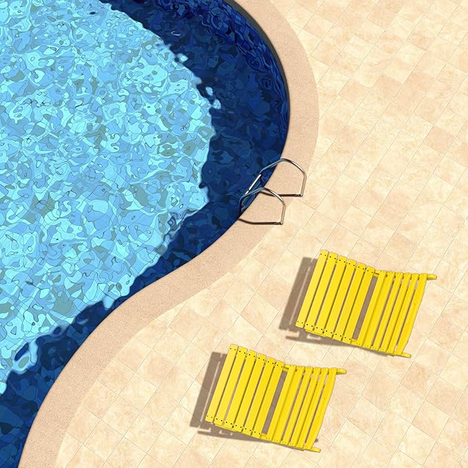 GREENVINES Folding-Xavier-Chairs Set of 4 | Wave | Portable Adirondack-Chair | HDPE Plastic | All Weather Fire-Pit Chair | Yellow | for Beach Outdoor Deck Poolside Garden Patio Porch Fishing