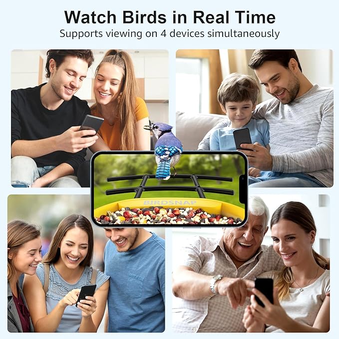 birdsnap® PAV-Bird Feeder with Camera,2K HD with 64GB Card, AI Identify Smart Bird House Cam Solar Panel,Live Stream,Motion Detection,Auto Record Video for Backyard Outdoors,Ideal Gift for Bird Lover
