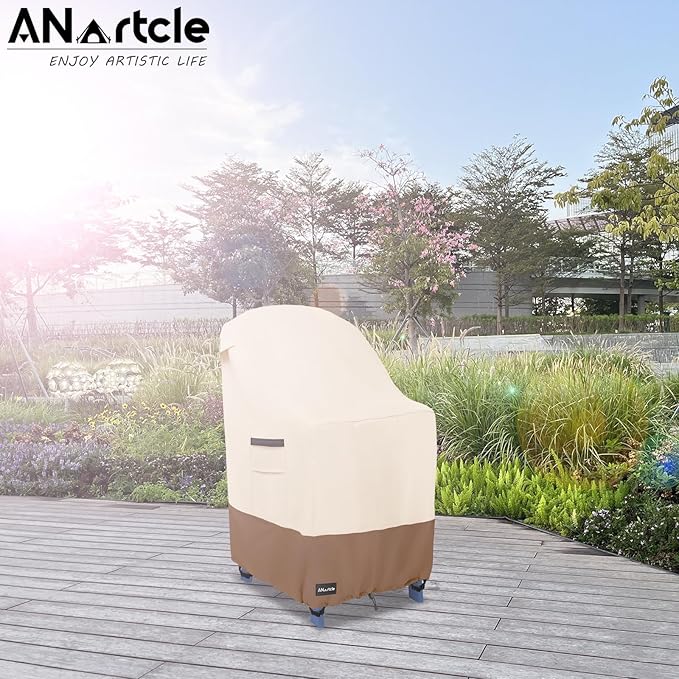 Patio Tall Adirondack Chair Cover(30W x 34D x 45H inches),600D Waterproof Heavy Duty Outdoor Chair Covers,Adirondack Chair Covers,Adirondack Chair Cover for Patio Furniture,Beige&Brown