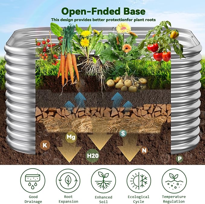 4 Pack Tall 2x2x1.5FT Raised Beds for Gardening, Corrugated Galvanized Steel Raised Garden Bed, Outdoor Metal Above Ground Garden Bed for Vegetables and Flowers